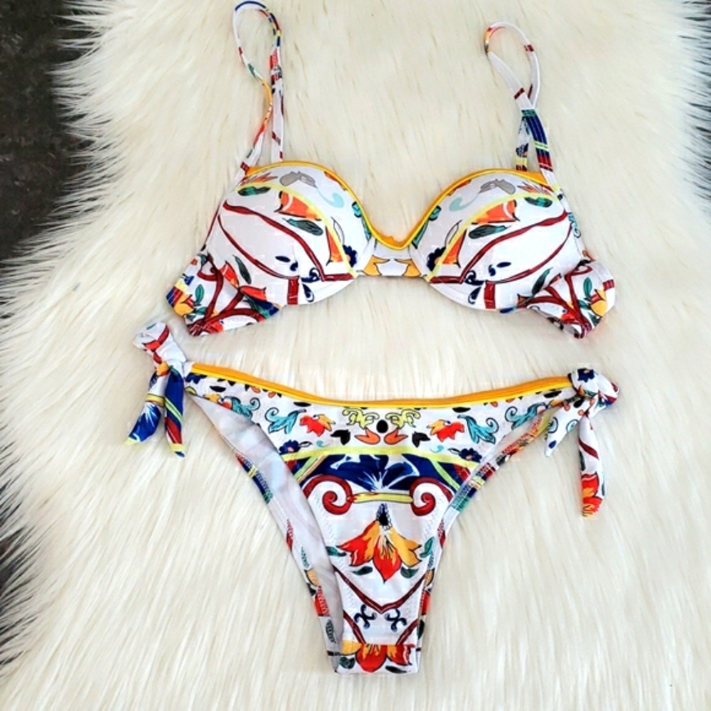 New Push Up Top Bikini Set Swimsuit - Picture 3 of 8